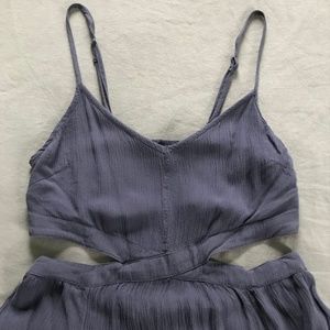 Aerie Cut-Out Dusty Blue Maxi Dress